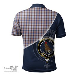 Scottish Boswell Clan Scotland Golf Plaid Polo Shirt with Scottish Flag Tartan Mens Polo Shirts Scottish Plaid Tartan Plaid - ScotsTee - scotstee.com