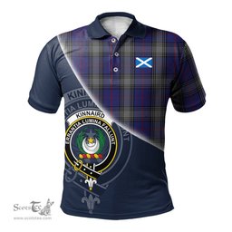 Scottish Kinnaird Clan Scotland Golf Plaid Polo Shirt with Scottish Flag Tartan Mens Polo Shirts Scottish Plaid Tartan Plaid - ScotsTee - scotstee.com