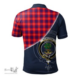 Scottish Hamilton Modern Clan Scotland Golf Plaid Polo Shirt with Scottish Flag Tartan Mens Polo Shirts Scottish Plaid Tartan Plaid - ScotsTee - scotstee.com