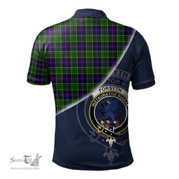 Scottish Forsyth Modern Clan Scotland Golf Plaid Polo Shirt with Scottish Flag Tartan Mens Polo Shirts Scottish Plaid Tartan Plaid - ScotsTee - scotstee.com