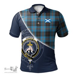 Scottish Garden Clan Scotland Golf Plaid Polo Shirt with Scottish Flag Tartan Mens Polo Shirts Scottish Plaid Tartan Plaid - ScotsTee - scotstee.com