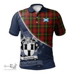 Scottish Blackstock Red Dress Clan Scotland Golf Plaid Polo Shirt with Scottish Flag Tartan Mens Polo Shirts Scottish Plaid Tartan Plaid - ScotsTee - scotstee.com