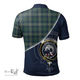 Scottish Kennedy Modern Clan Scotland Golf Plaid Polo Shirt with Scottish Flag Tartan Mens Polo Shirts Scottish Plaid Tartan Plaid - ScotsTee - scotstee.com