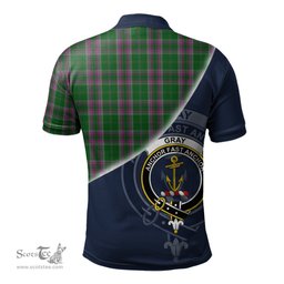 Scottish Gray Hunting Clan Scotland Golf Plaid Polo Shirt with Scottish Flag Tartan Mens Polo Shirts Scottish Plaid Tartan Plaid - ScotsTee - scotstee.com
