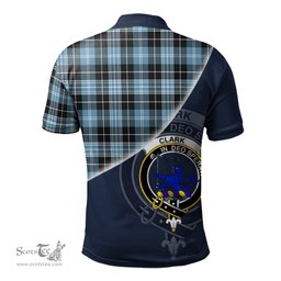 Scottish Clark (Lion) Ancient Clan Scotland Golf Plaid Polo Shirt with Scottish Flag Tartan Mens Polo Shirts Scottish Plaid Tartan Plaid - ScotsTee - scotstee.com