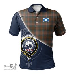Scottish Kennedy Weathered Clan Scotland Golf Plaid Polo Shirt with Scottish Flag Tartan Mens Polo Shirts Scottish Plaid Tartan Plaid - ScotsTee - scotstee.com