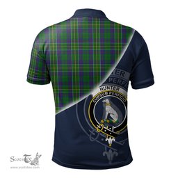 Scottish Hunter of Hunterston Clan Scotland Golf Plaid Polo Shirt with Scottish Flag Tartan Mens Polo Shirts Scottish Plaid Tartan Plaid - ScotsTee - scotstee.com