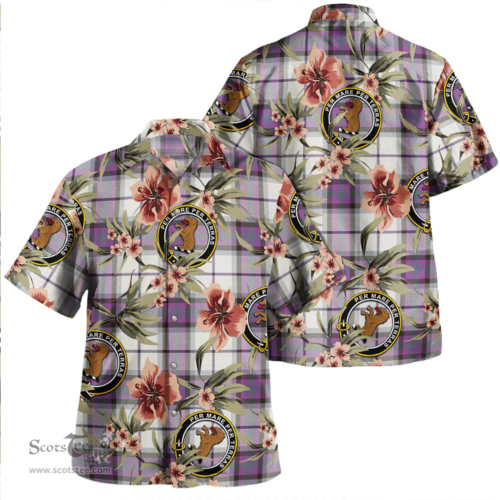Scottish Alexander of Menstry Dress Weathered Clan Tartan Hawaiian Shirt - Tropical Old Style Scottish Plaid Tartan Plaid