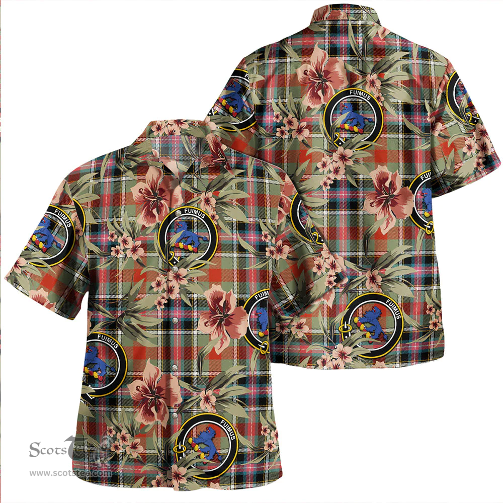 Scottish Bruce of Kinnaird Ancient Clan Tartan Hawaiian Shirt - Tropical Old Style Scottish Plaid Tartan Plaid