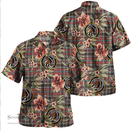 Scottish Borthwick Weathered Clan Tartan Hawaiian Shirt - Tropical Old Style Scottish Plaid Tartan Plaid