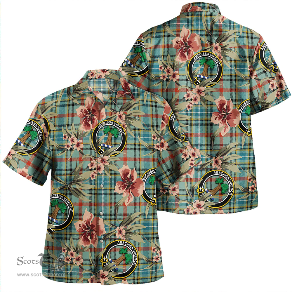 Scottish Bisset Ancient Clan Tartan Hawaiian Shirt - Tropical Old Style Scottish Plaid Tartan Plaid