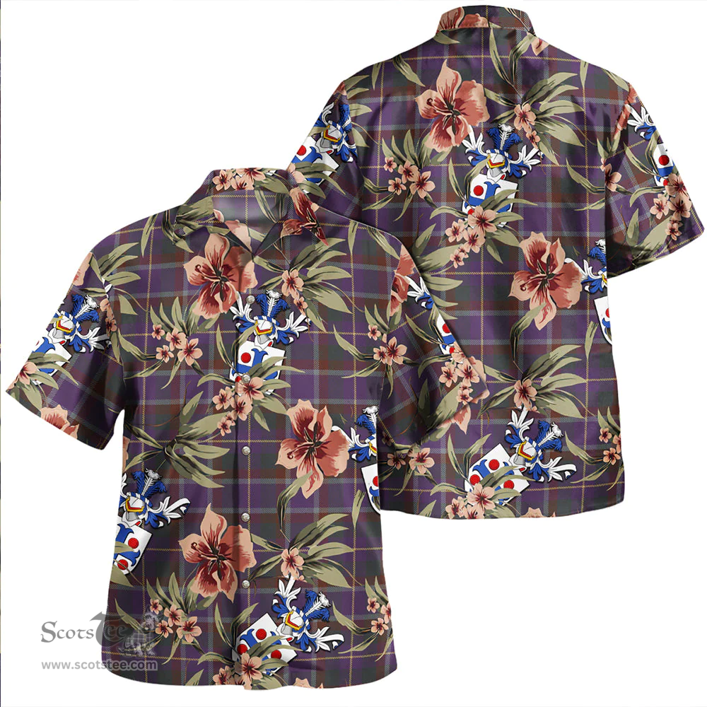 Scottish Belfrage (Belfarge) Weathered Clan Tartan Hawaiian Shirt - Tropical Old Style Scottish Plaid Tartan Plaid