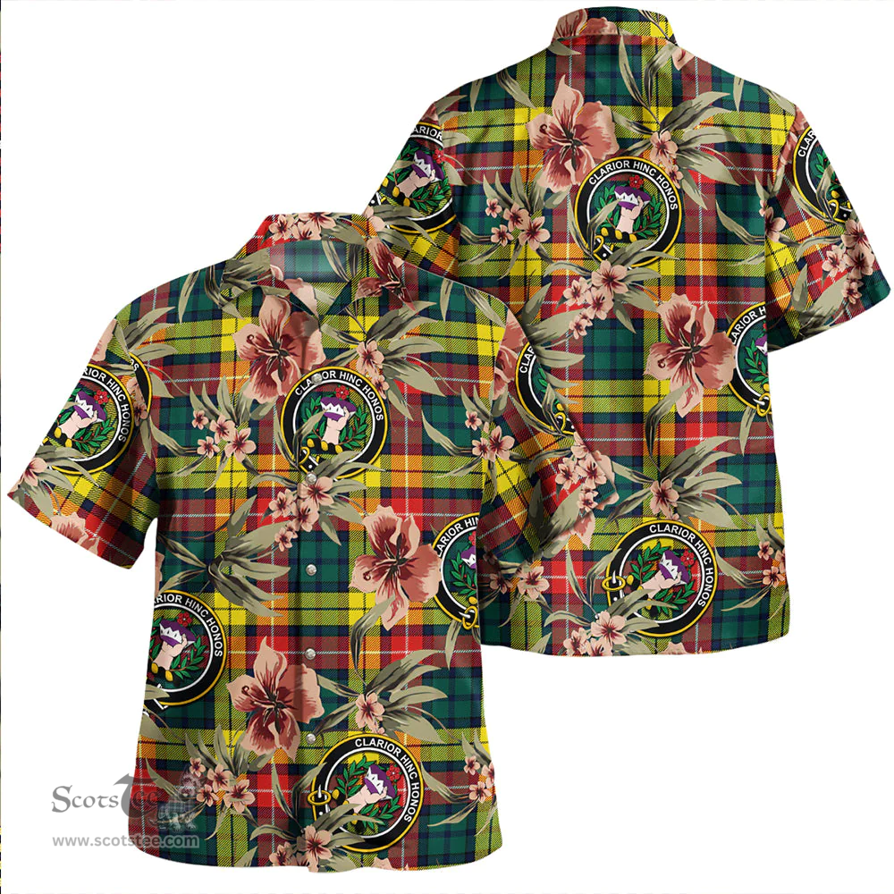 Scottish Buchanan Modern Clan Tartan Hawaiian Shirt - Tropical Old Style Scottish Plaid Tartan Plaid