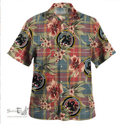 Scottish Baxter of Balgavies Weathered Clan Tartan Hawaiian Shirt - Tropical Old Style Scottish Plaid Tartan Plaid
