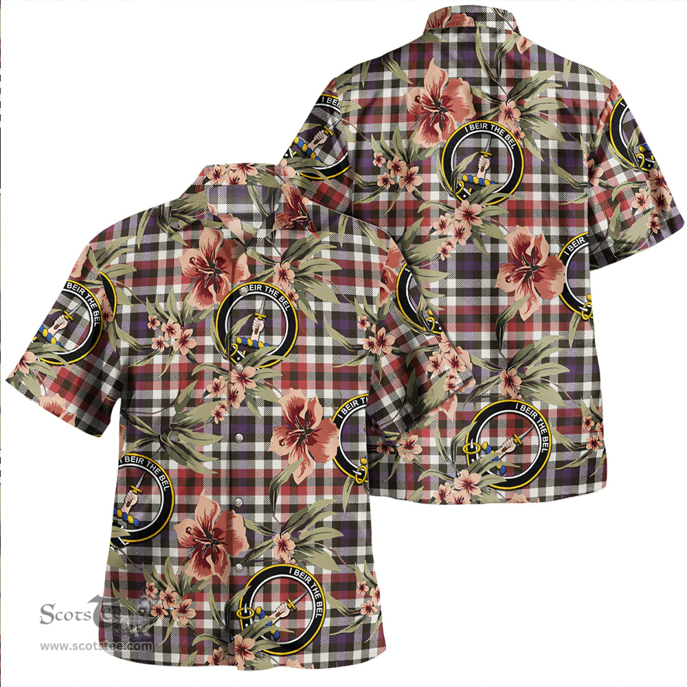 Scottish Bell Border (Bell Southern Bell) Weathered Clan Tartan Hawaiian Shirt - Tropical Old Style Scottish Plaid Tartan Plaid
