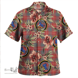 Scottish Bruce Weathered Clan Tartan Hawaiian Shirt - Tropical Old Style Scottish Plaid Tartan Plaid