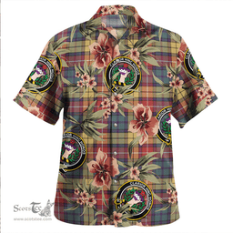 Scottish Buchanan Weathered Clan Tartan Hawaiian Shirt - Tropical Old Style Scottish Plaid Tartan Plaid