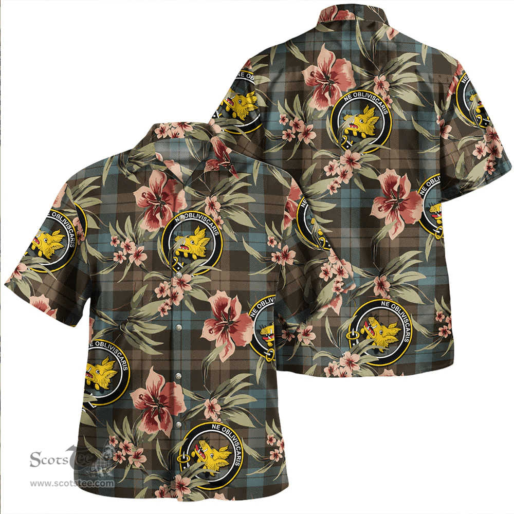 Scottish Campbell of Lochawe Weathered 2 Clan Tartan Hawaiian Shirt - Tropical Old Style Scottish Plaid Tartan Plaid