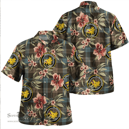Scottish Campbell of Lochawe Weathered 2 Clan Tartan Hawaiian Shirt - Tropical Old Style Scottish Plaid Tartan Plaid