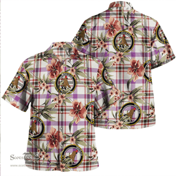 Scottish Boswell Dress Weathered Clan Tartan Hawaiian Shirt - Tropical Old Style Scottish Plaid Tartan Plaid