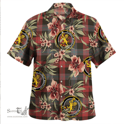 Scottish Brown (Broun) Weathered Clan Tartan Hawaiian Shirt - Tropical Old Style Scottish Plaid Tartan Plaid