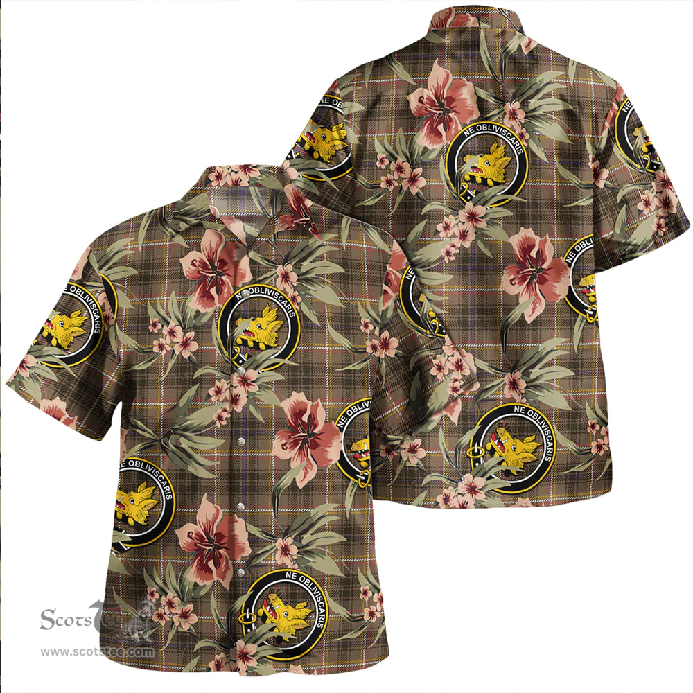 Scottish Campbell Marquis of Lorne Weathered 2 Clan Tartan Hawaiian Shirt - Tropical Old Style Scottish Plaid Tartan Plaid