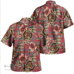 Scottish Cameron of Lochiel #2 (Munro #2) Weathered Clan Tartan Hawaiian Shirt - Tropical Old Style Scottish Plaid Tartan Plaid