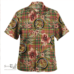 Scottish Drummond of Strathallan Weathered Clan Tartan Hawaiian Shirt - Tropical Old Style Scottish Plaid Tartan Plaid