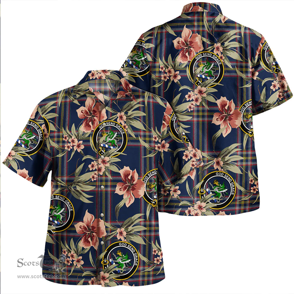 Scottish Crichton (Creighton) Modern Clan Tartan Hawaiian Shirt - Tropical Old Style Scottish Plaid Tartan Plaid