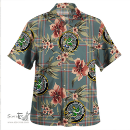 Scottish Crichton (Creighton) Weathered Clan Tartan Hawaiian Shirt - Tropical Old Style Scottish Plaid Tartan Plaid