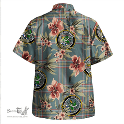 Scottish Crichton (Creighton) Weathered Clan Tartan Hawaiian Shirt - Tropical Old Style Scottish Plaid Tartan Plaid