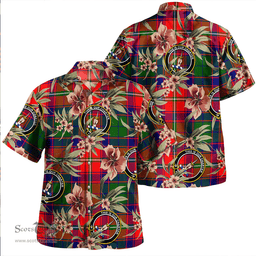 Scottish Charteris District Clan Tartan Hawaiian Shirt - Tropical Old Style Scottish Plaid Tartan Plaid
