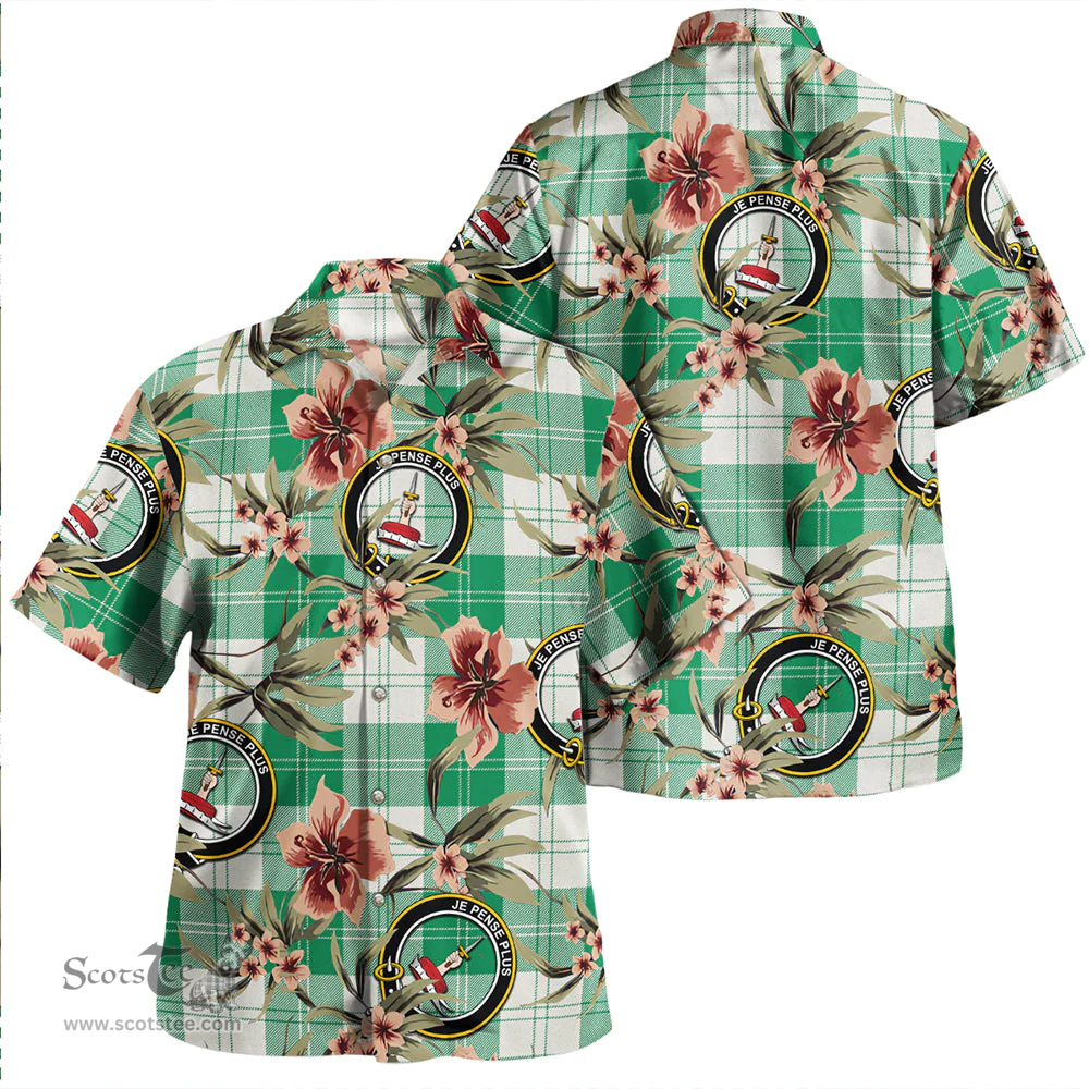 Scottish Erskine Purple Clan Tartan Hawaiian Shirt - Tropical Old Style Scottish Plaid Tartan Plaid