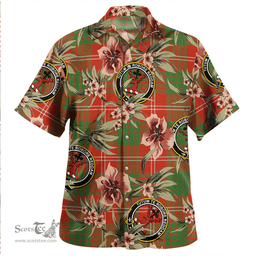 Scottish Crawford Red Ancient Clan Tartan Hawaiian Shirt - Tropical Old Style Scottish Plaid Tartan Plaid