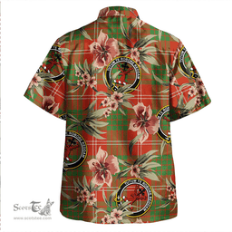 Scottish Crawford Red Ancient Clan Tartan Hawaiian Shirt - Tropical Old Style Scottish Plaid Tartan Plaid