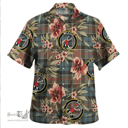 Scottish Colquhoun Weathered Clan Tartan Hawaiian Shirt - Tropical Old Style Scottish Plaid Tartan Plaid