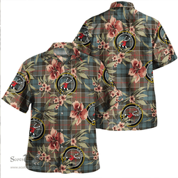 Scottish Colquhoun Weathered Clan Tartan Hawaiian Shirt - Tropical Old Style Scottish Plaid Tartan Plaid
