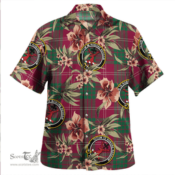 Scottish Crawford Red Modern Clan Tartan Hawaiian Shirt - Tropical Old Style Scottish Plaid Tartan Plaid