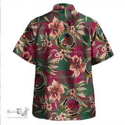 Scottish Crawford Red Modern Clan Tartan Hawaiian Shirt - Tropical Old Style Scottish Plaid Tartan Plaid