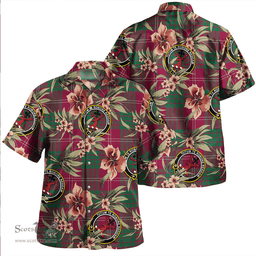 Scottish Crawford Red Modern Clan Tartan Hawaiian Shirt - Tropical Old Style Scottish Plaid Tartan Plaid