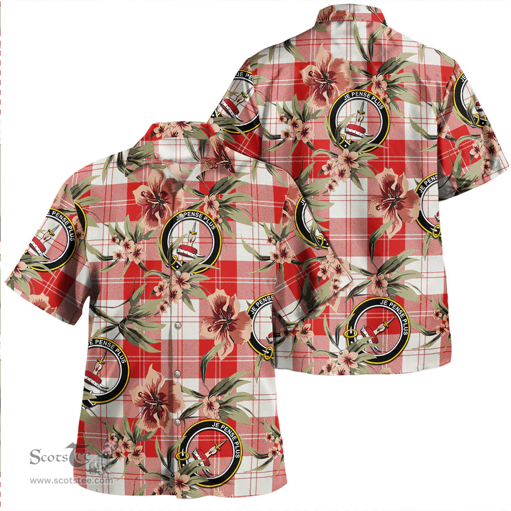 Scottish Erskine Weathered Clan Tartan Hawaiian Shirt - Tropical Old Style Scottish Plaid Tartan Plaid