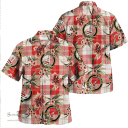 Scottish Erskine Weathered Clan Tartan Hawaiian Shirt - Tropical Old Style Scottish Plaid Tartan Plaid