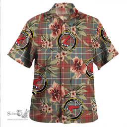 Scottish Crozier Weathered Clan Tartan Hawaiian Shirt - Tropical Old Style Scottish Plaid Tartan Plaid