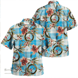 Scottish Erskine Burgundy Clan Tartan Hawaiian Shirt - Tropical Old Style Scottish Plaid Tartan Plaid