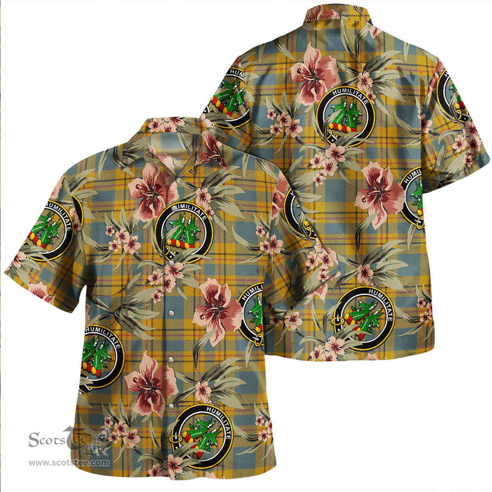 Scottish Carlisle (Carlill) Weathered Clan Tartan Hawaiian Shirt - Tropical Old Style Scottish Plaid Tartan Plaid