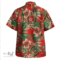 Scottish Erskine Black & White Clan Tartan Hawaiian Shirt - Tropical Old Style Scottish Plaid Tartan Plaid