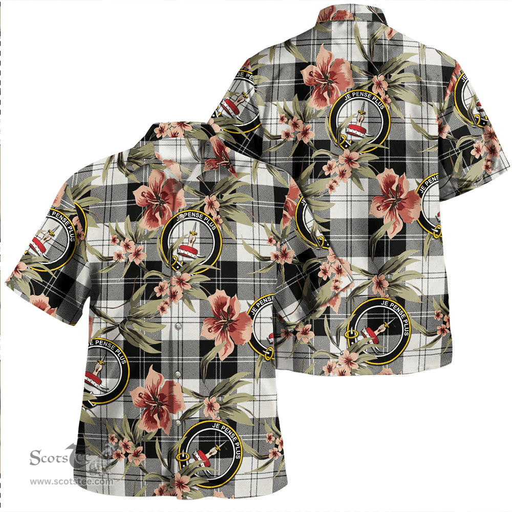 Scottish Erskine Blue Clan Tartan Hawaiian Shirt - Tropical Old Style Scottish Plaid Tartan Plaid