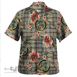 Scottish Dinwoodie Weathered Clan Tartan Hawaiian Shirt - Tropical Old Style Scottish Plaid Tartan Plaid