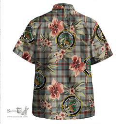 Scottish Dinwoodie Weathered Clan Tartan Hawaiian Shirt - Tropical Old Style Scottish Plaid Tartan Plaid