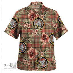 Scottish Dalrymple of Castleton #2 Weathered Clan Tartan Hawaiian Shirt - Tropical Old Style Scottish Plaid Tartan Plaid